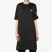 舒适长裙T恤 Adidas 时尚 三叶草女子圆领短袖 DU6969 阿迪达斯正品