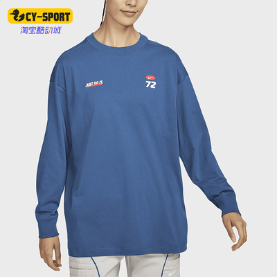 耐克女士印花圆领宽松长袖T恤