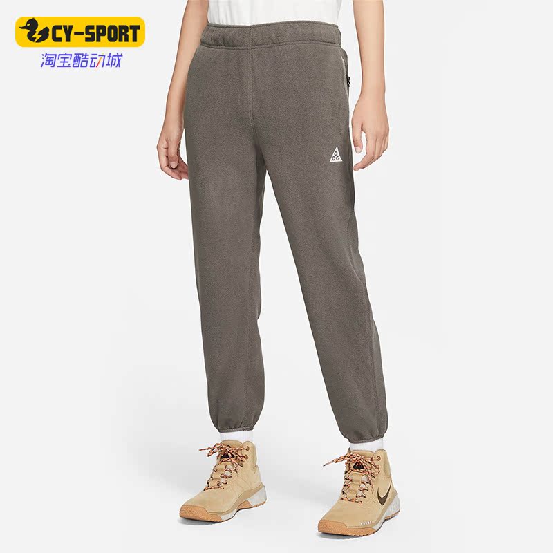 耐克正品女运动抓绒保暖束脚长裤