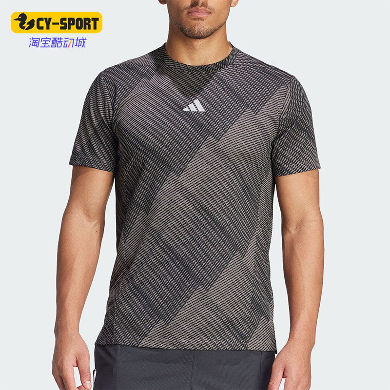 Adidas/阿迪达斯正品D4T HR AOP TEE透气男士健身短袖IL7136