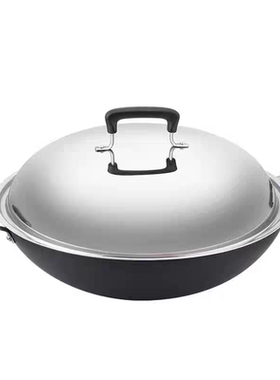 适用爱仕达炒锅大口径聚香硬氧无涂层双耳炒锅CL40B6Q/CL42B6Q