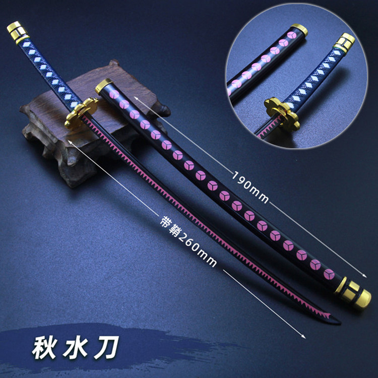 海贼王手办武器周边航海王索隆三刀和道一文字阎魔黑刀秋水摆件_虎窝淘
