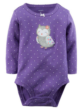 卡特carters三角哈衣秋冬女童宝宝连体衣新生婴儿长袖包屁衣 特价