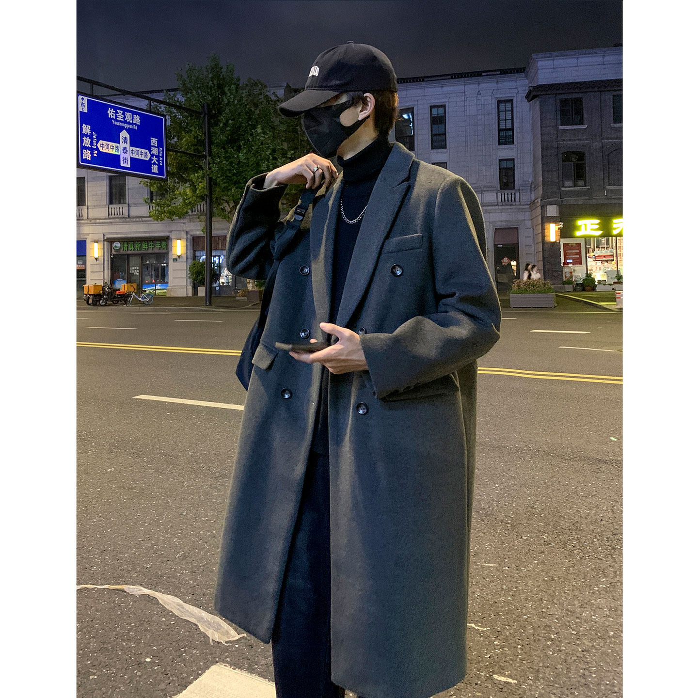 502-2-N012-P128现货毛呢大衣中长款男女冬季长款过膝风衣控168，男装风衣，星座502-2（原1014A）