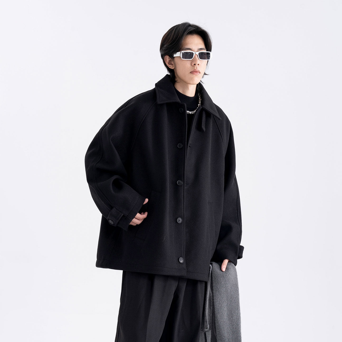 502-2-N016-P118美式复古宽松美拉德廓形毛呢夹克加厚外套男，男装夹克，星座502-2（原1014A）