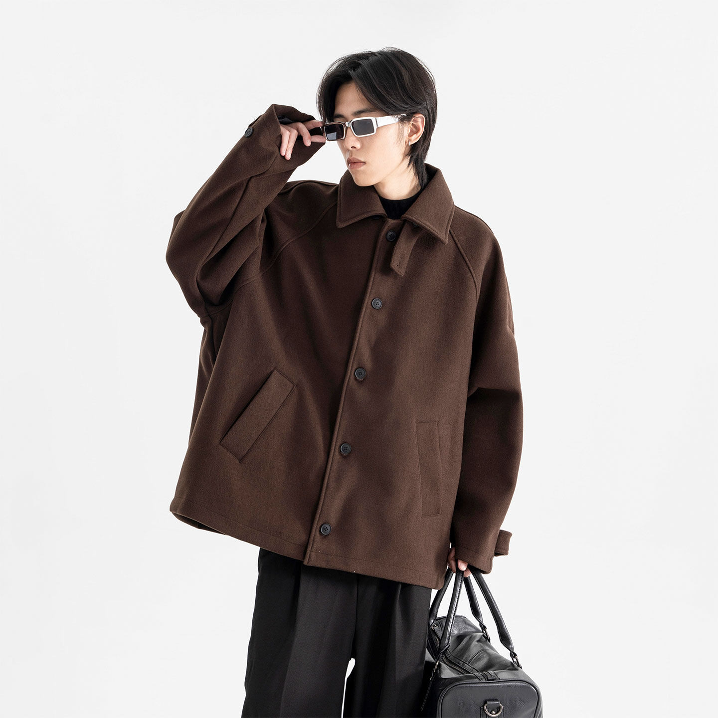 502-2-N016-P118美式复古宽松美拉德廓形毛呢夹克加厚外套男，男装夹克，星座502-2（原1014A）