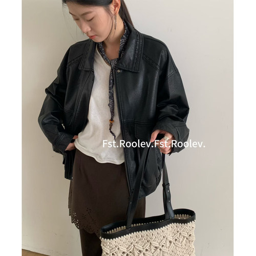 FST美拉德机车PU皮衣女秋款