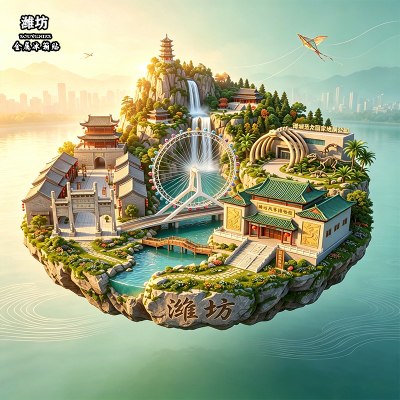 山东潍坊金属冰箱贴磁贴文创旅游纪念品装饰品城市地标伴手礼送人