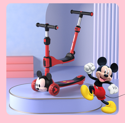 迪士尼儿童滑板车配件三合一推杆