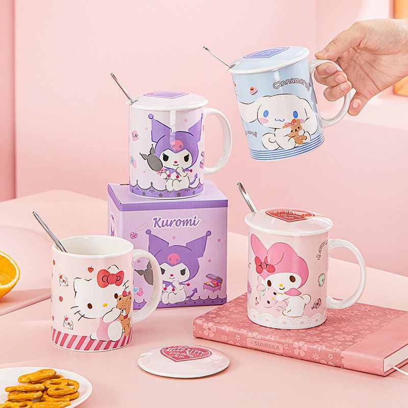 三丽鸥库洛米带勺搅拌马克杯水杯