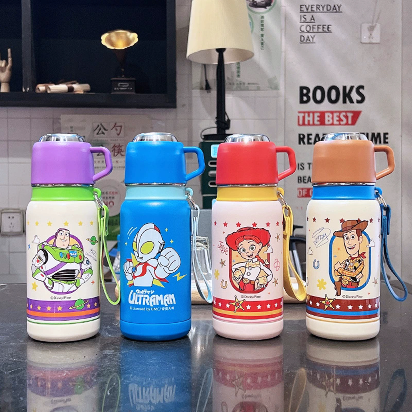 迪士尼玩具总动员双饮保温杯正版