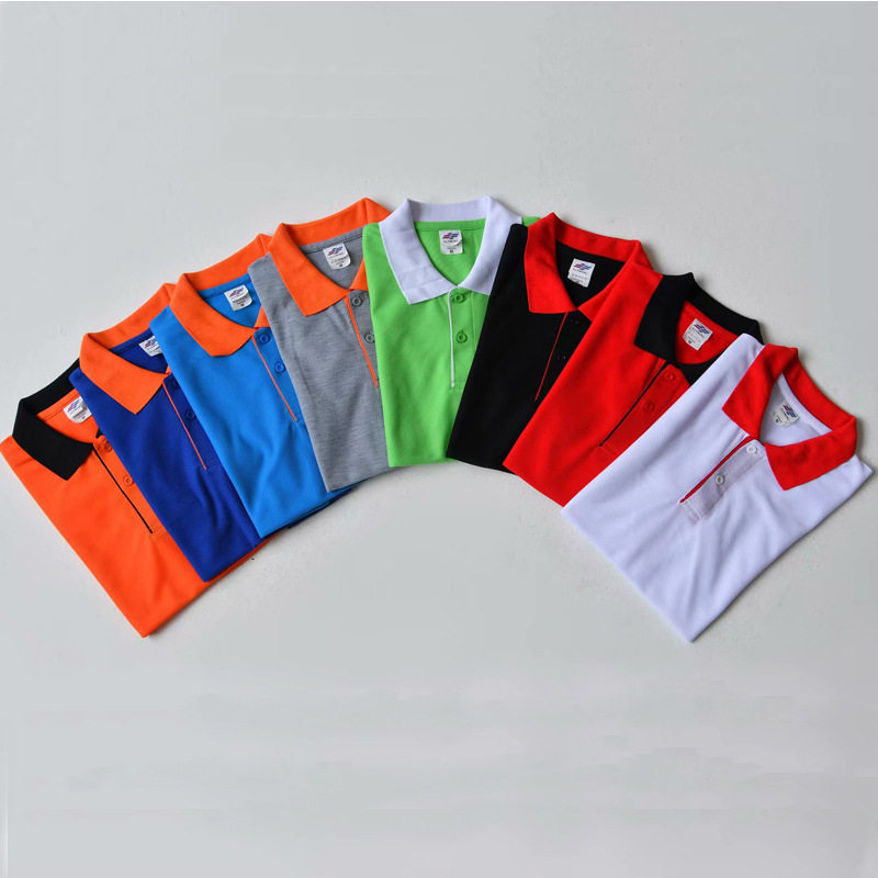 夏季翻领polo衫定制logo短袖企业工衣服T恤工作服翻领t恤衫印制