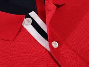 高端珠花纯棉Polo衫拼色翻领短袖T恤公司制服工作广告衫定制LOGO
