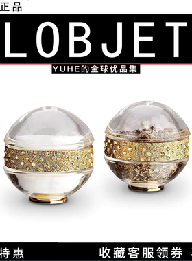 【官方授权】法国L'OBJET调料罐花环镀金施华洛世奇水晶调料瓶摆