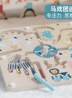 【官方授权】法国Vilac马戏团迷宫儿童益智木制玩具宝宝早教2岁