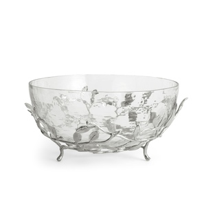 【官方授权】美国Michael Aram Laurel月桂中号碗银色居家摆件礼