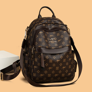 品牌正品真皮双肩包女2025新款送妈妈中年两用背包牛皮软皮大容量