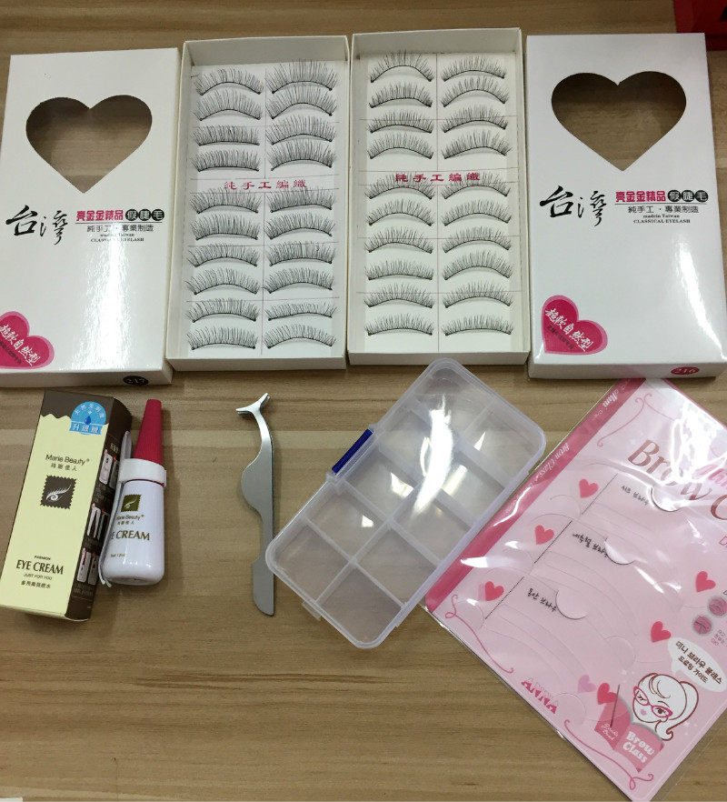 纯手工棉线梗亮晶晶台湾217.216睫毛眉夹收纳盒眉卡玛丽佳人胶水