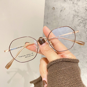 多边钛近视眼镜框女韩版 潮防蓝光男可配高有度数平光架