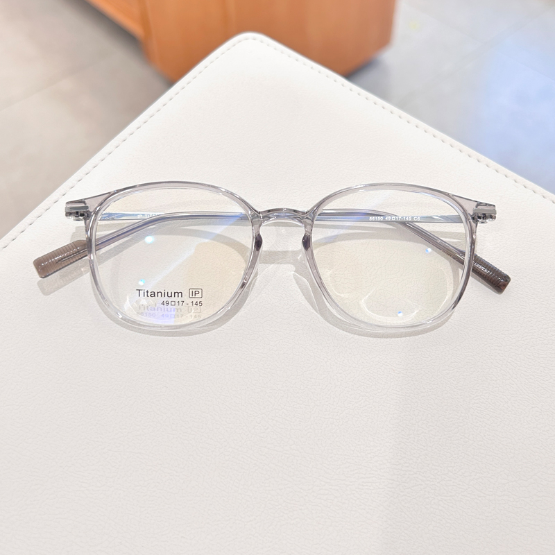 渐进透明灰超轻款近视眼镜框架女潮男可配有度数变色