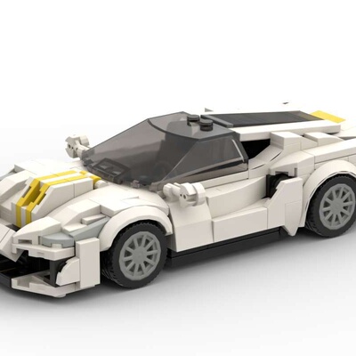 MOC-150196法拉利 488 pista创意积木国产积木拼装桌面摆件小