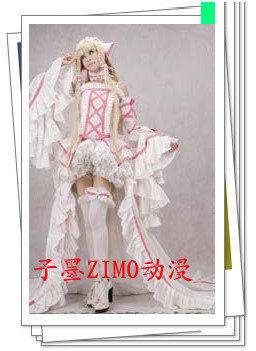 cosplay服装人形电脑天使心小叽洋装粉白叽动漫cos送叽耳袜子