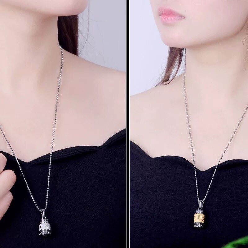 钛钢楞严咒项链吊坠挂件兔年六字真言平安男女款经男饰品配饰