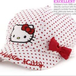 Hello Kitty 女孩白色春秋棒球帽鸭舌帽防晒帽