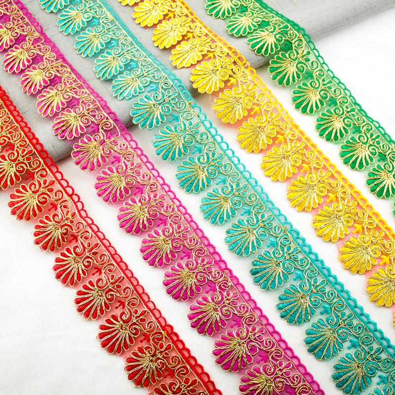 神秀长条刺绣花边演出服装戏曲窗帘辅料配饰边diy手工舞台装饰边