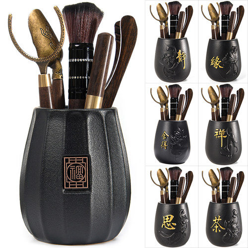 功夫茶具茶道六君子茶夹子实木质