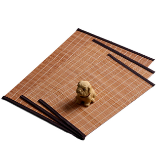 竹制茶席竹帘竹垫茶垫竹帘麻布茶巾茶具杯垫日式禅意茶道配件