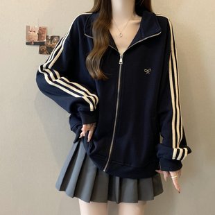 开衫 300斤大码 休闲宽松拉链卫衣长袖 胖mm秋冬季 外套显瘦上衣2 女装