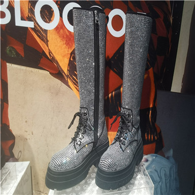BLOCCO5 2024年秋冬专柜采购圆头松糕底水钻长靴M2ABY619 2599