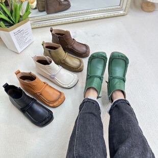 2023新款头层牛皮糖果鞋休闲乐福鞋单靴简约时尚百搭舒适牛津平底