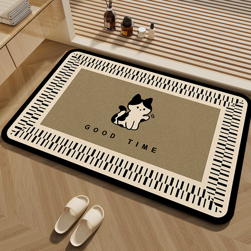 浴室地垫卫生间进门口防滑垫硅藻泥吸水速干地毯卫浴厕所脚垫门垫