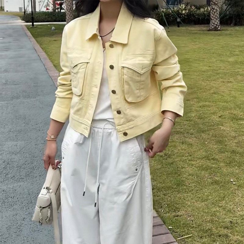 春季新款牛仔外套女长袖工装上衣短裤韩版宽松短外套休闲女装潮
