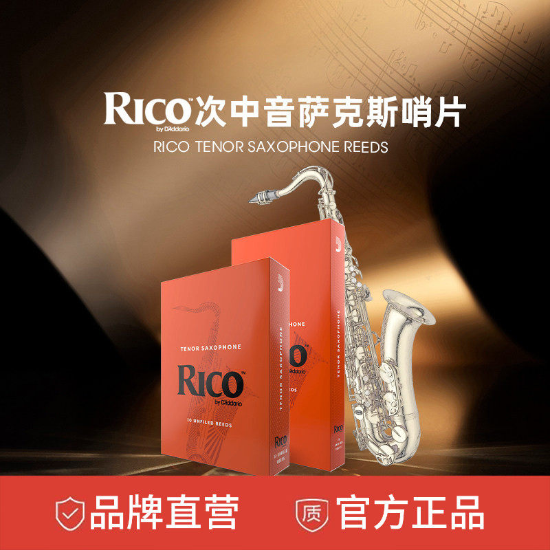 达达里奥 美国RICO 次中音萨克斯哨片降B调橙盒瑞口 RKA 10片装