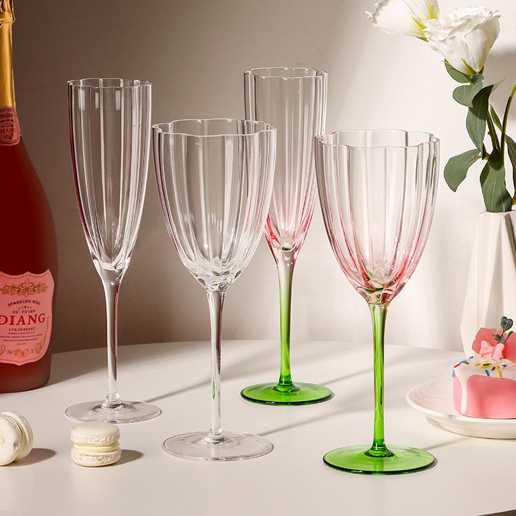 中古红酒杯创意渐变色花朵高脚杯水晶玻璃家用葡萄酒杯香槟杯轻奢,餐饮具,异形/个性酒杯,淘宝优惠券,粉丝福利购,淘宝优惠卷