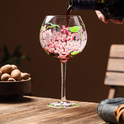 SOREMO手绘郁金香水晶高脚杯