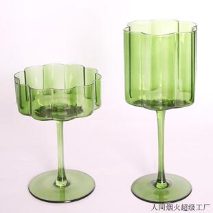 欧式水晶玻璃高脚香槟杯创意彩色花瓣酒杯高颜值葡萄酒杯水晶玻璃