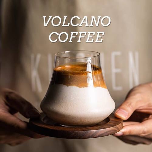 日式富士山杯玻璃咖啡杯网红杯设计感小众好看玻璃杯Dirty咖啡杯