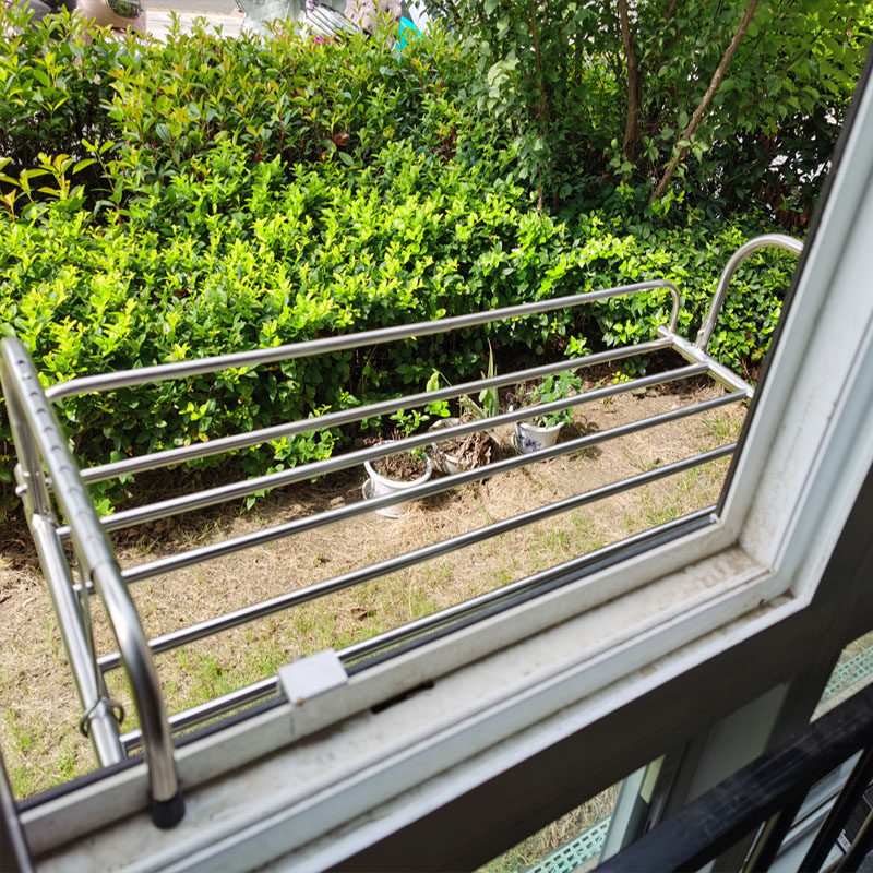 防盗窗晾衣架神器防盗网置物架挂钩晒衣架晒鞋架阳台折叠袜子衣杆