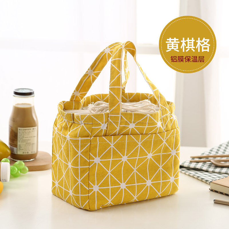 饭盒袋手提袋便当袋小带饭包保温袋圆形大号手提饭盒包便当包防水