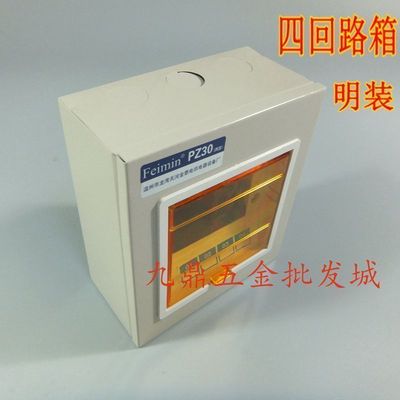PZ30明装4回路铁体配电箱回路箱四路明装空开漏电箱 铁壳新国标