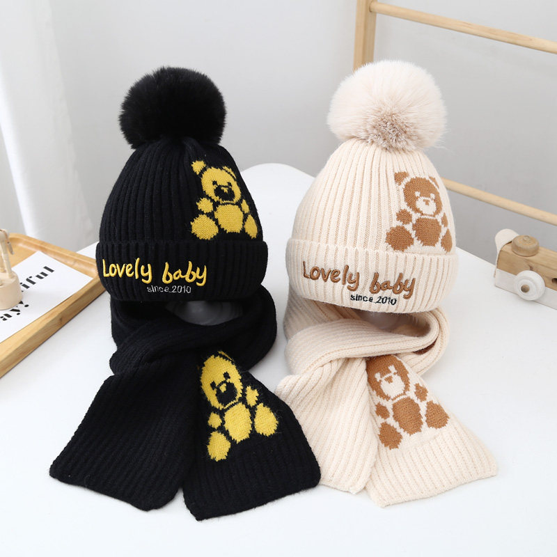 儿童帽子围巾秋冬季毛线帽小孩针织保暖帽加厚男女童两件组合套装,童装/婴儿装/亲子装,帽子,淘宝优惠券,粉丝福利购,淘宝优惠卷