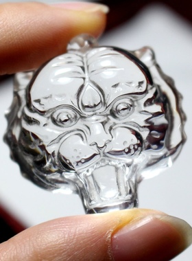 2026年天然白水晶老虎吊坠男女属虎狗猴鸡猪龙蛇马羊鼠兔牛虎礼物