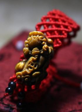 天然黄虎眼貔貅手链男女款单圈手串送男女友闺蜜生日礼物开运吉祥