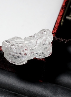 天然白水晶招财貔貅吊坠女项链男士情侣挂件挂坠饰品礼物开运吉祥