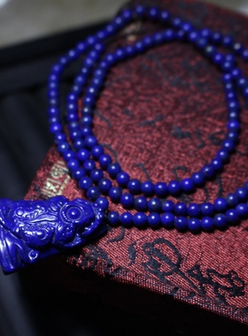 天然青金石雕刻貔貅招财转运礼物帝王青 吉祥物