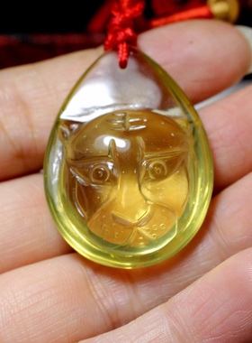 天然黄水晶老虎吊坠挂件男女本命年属鼠牛虎兔龙蛇羊猴鸡狗猪2025